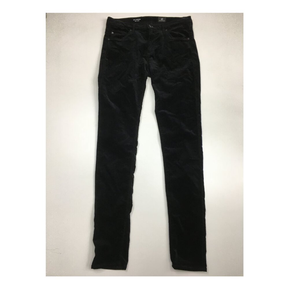 AG ADRIANO GOLDSCHMIED 5 Pocket Black The Legging Velvet Super Skinny Jeans